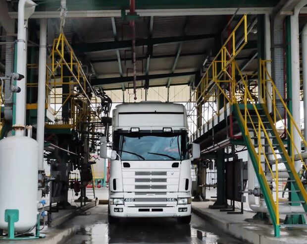 Truck waiting at loading point for fuel marking