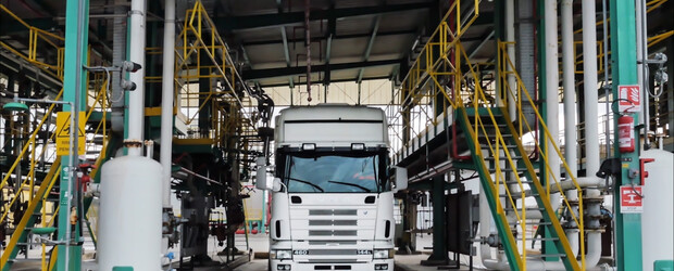 Truck waiting at loading point for fuel marking