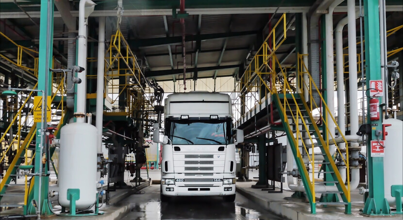 Truck waiting at loading point for fuel marking